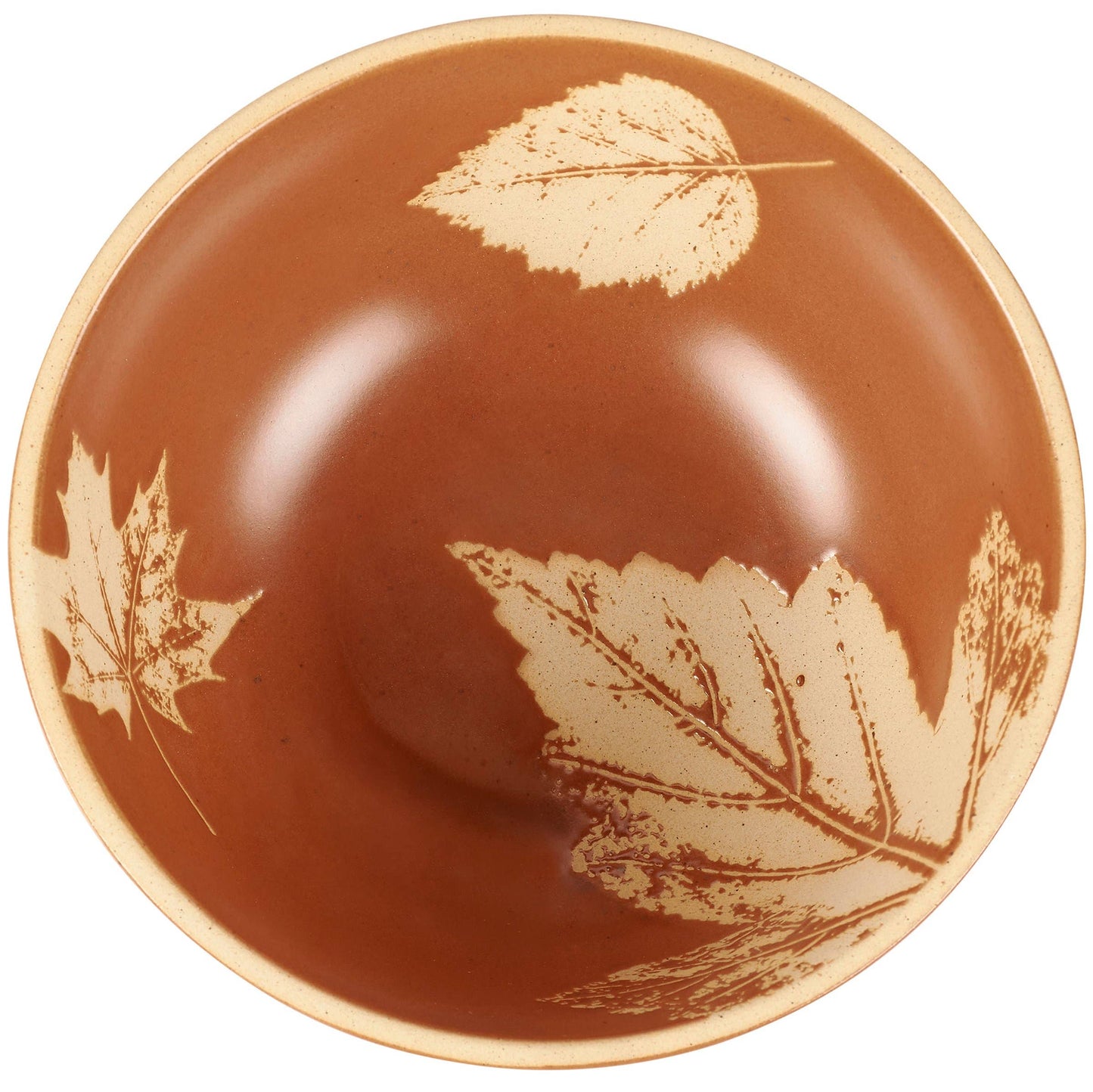 Rustic ceramic bowls featuring debossed leaf design for cozy autumn tables.