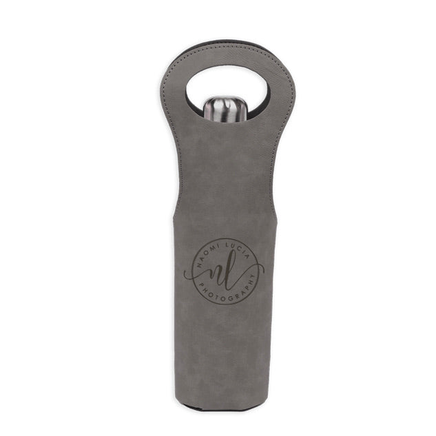 Personalized Leatherette Wine Tote