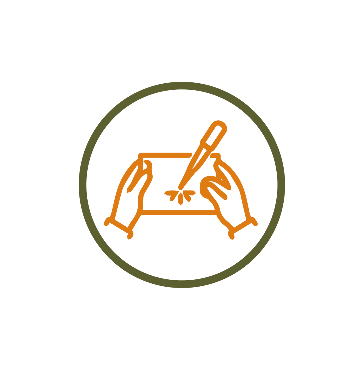 Hands creating icon representing thousands of personalized gifts and engraved products produced each year.