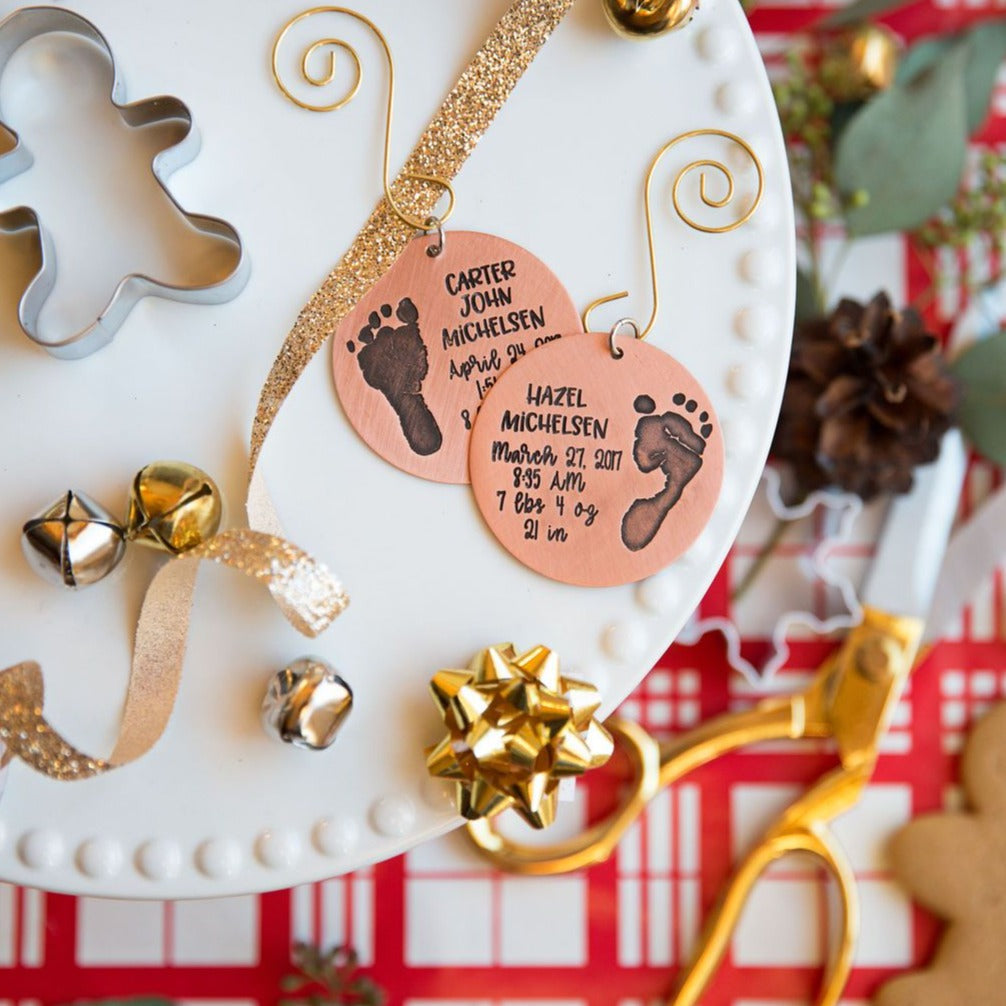 Baby's First Christmas Engraved Footprint Ornament - Love It Personalized