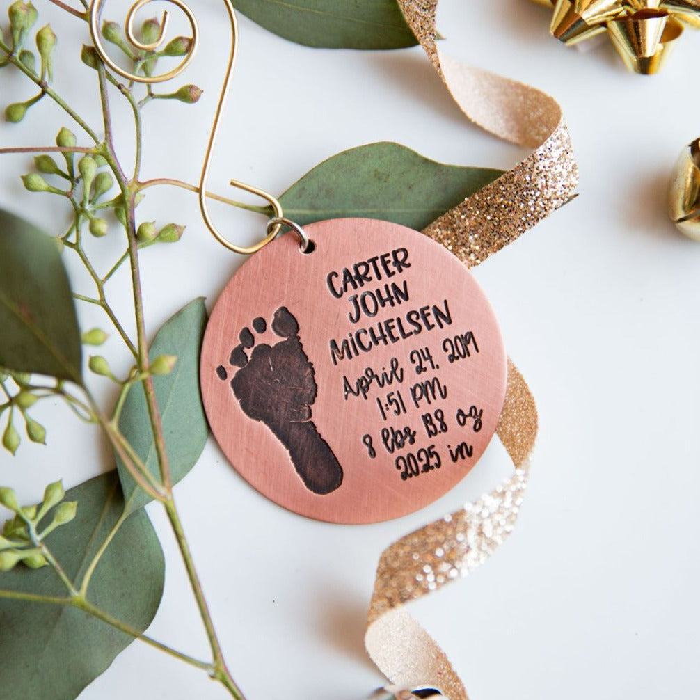 Baby's First Christmas Engraved Footprint Ornament - Love It Personalized