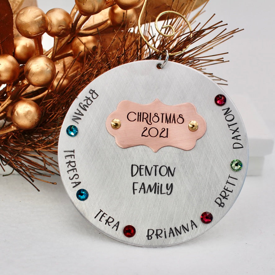 Family Ornament with Birthstones - Love It Personalized