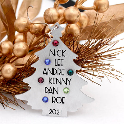 Family Birthstone Christmas Tree Ornament Star Top - Medium - Love It Personalized