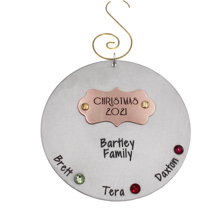 Family Ornament with Birthstones - Love It Personalized