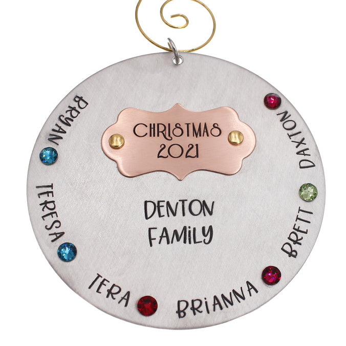 Family Ornament with Birthstones - Love It Personalized