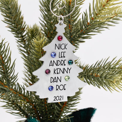 Family Birthstone Christmas Tree Ornament Star Top - Medium - Love It Personalized