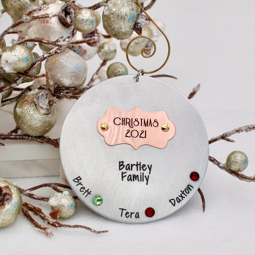 Family Ornament with Birthstones - Love It Personalized
