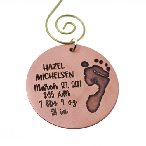 Baby's First Christmas Engraved Footprint Ornament - Love It Personalized